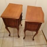 Pair of old wooden bedsides