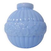 Vase boule en opaline bleue Art Déco 1920-1930