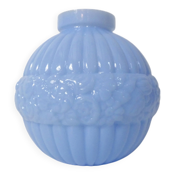 old blue opaline Art Deco ball vase 1920-1930