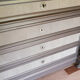 Commodity mirror year 1900 - 1920 Painted wood and white marble