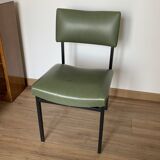 Chaise skaï vert et métal