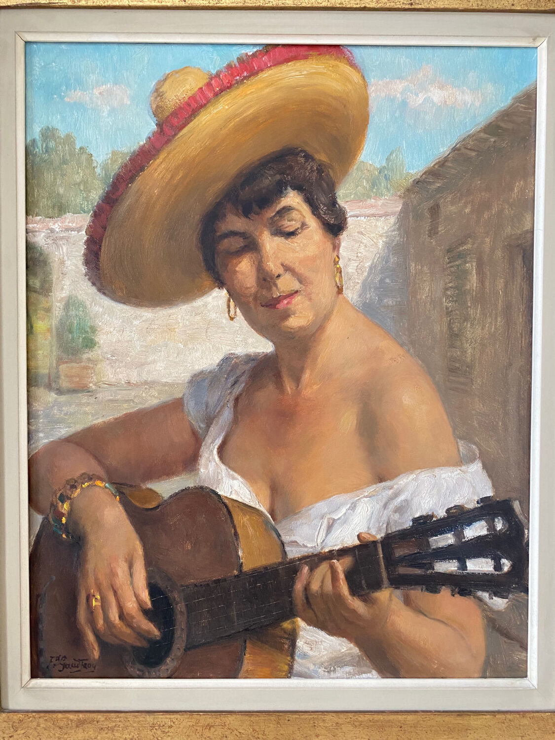 Spanish portrait on guitar