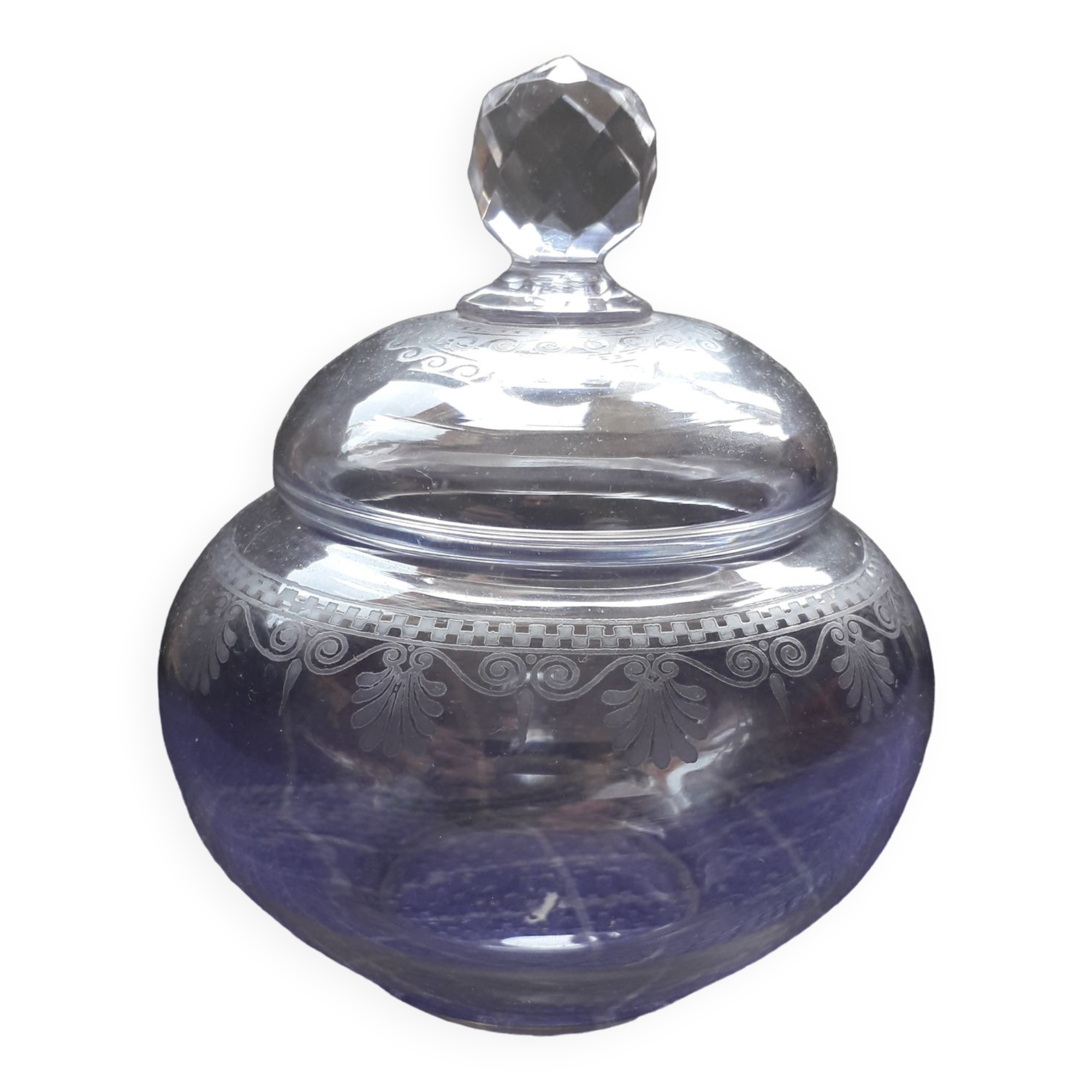 Napoleon III style glass sugar bowl