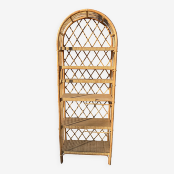Bamboo and rattan bookcase 1970