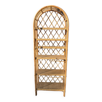 Bamboo and rattan bookcase 1970
