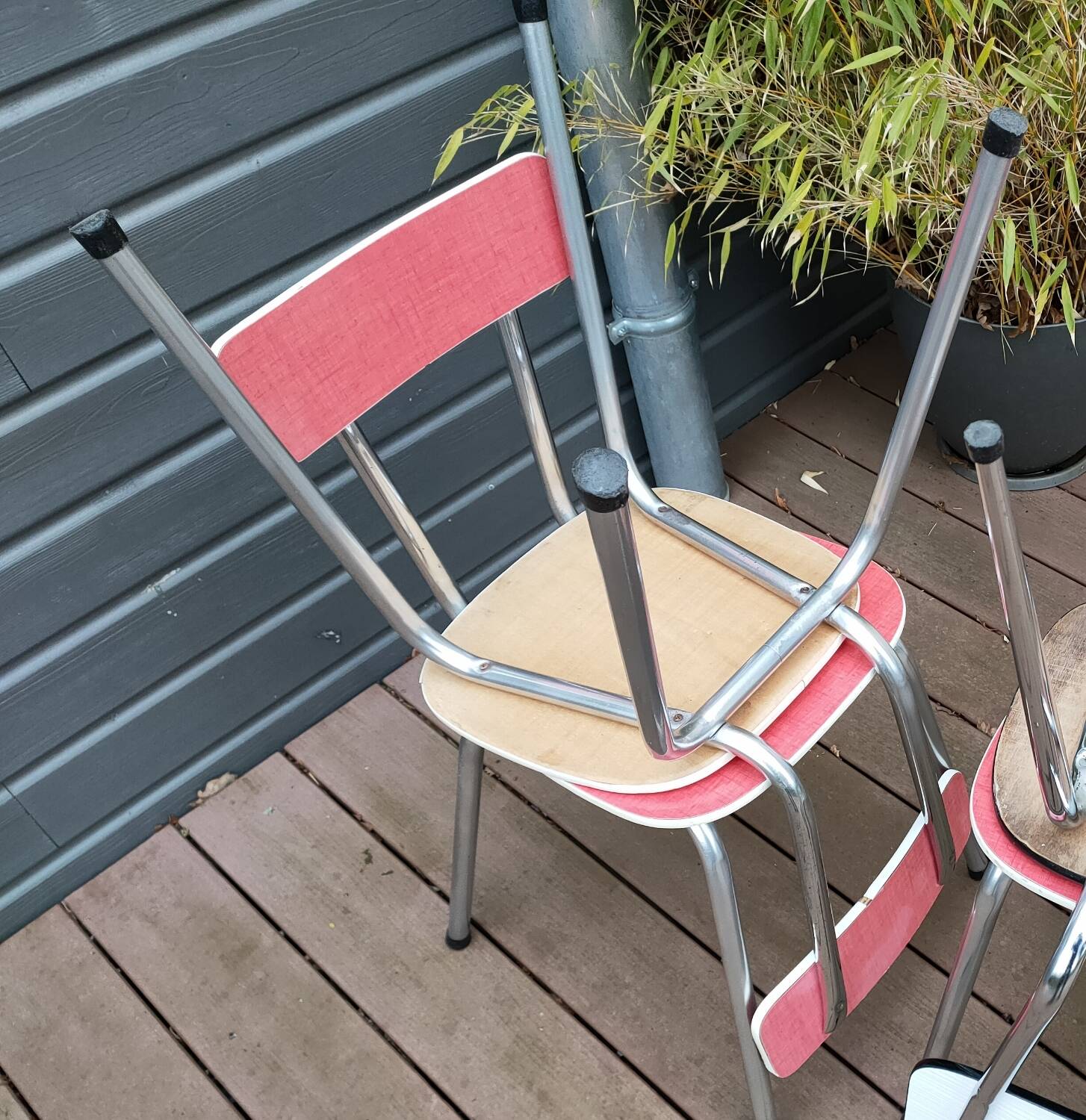 Paire de chaises en formica vintage