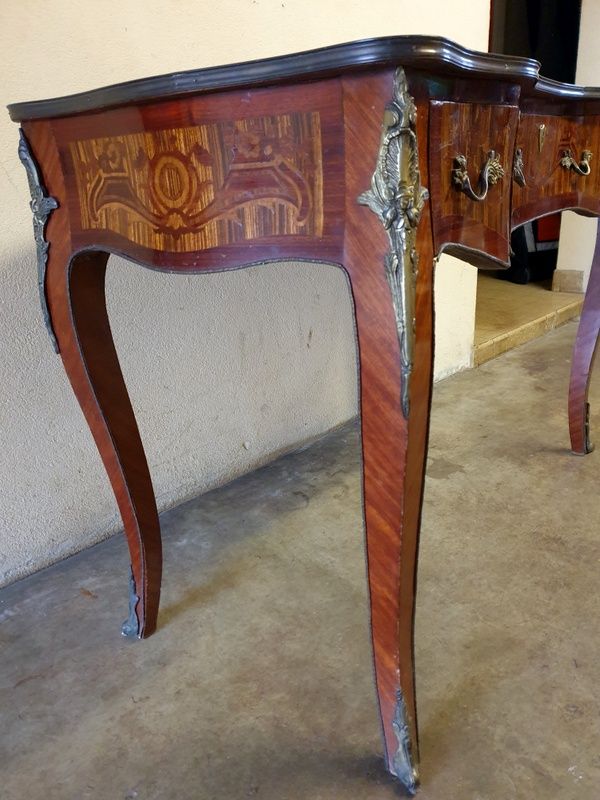 Old office - Louis XV style - Veneer wood and gilded bronze - richly inlaid
