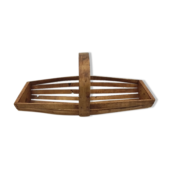 Wooden basket and crate a handle