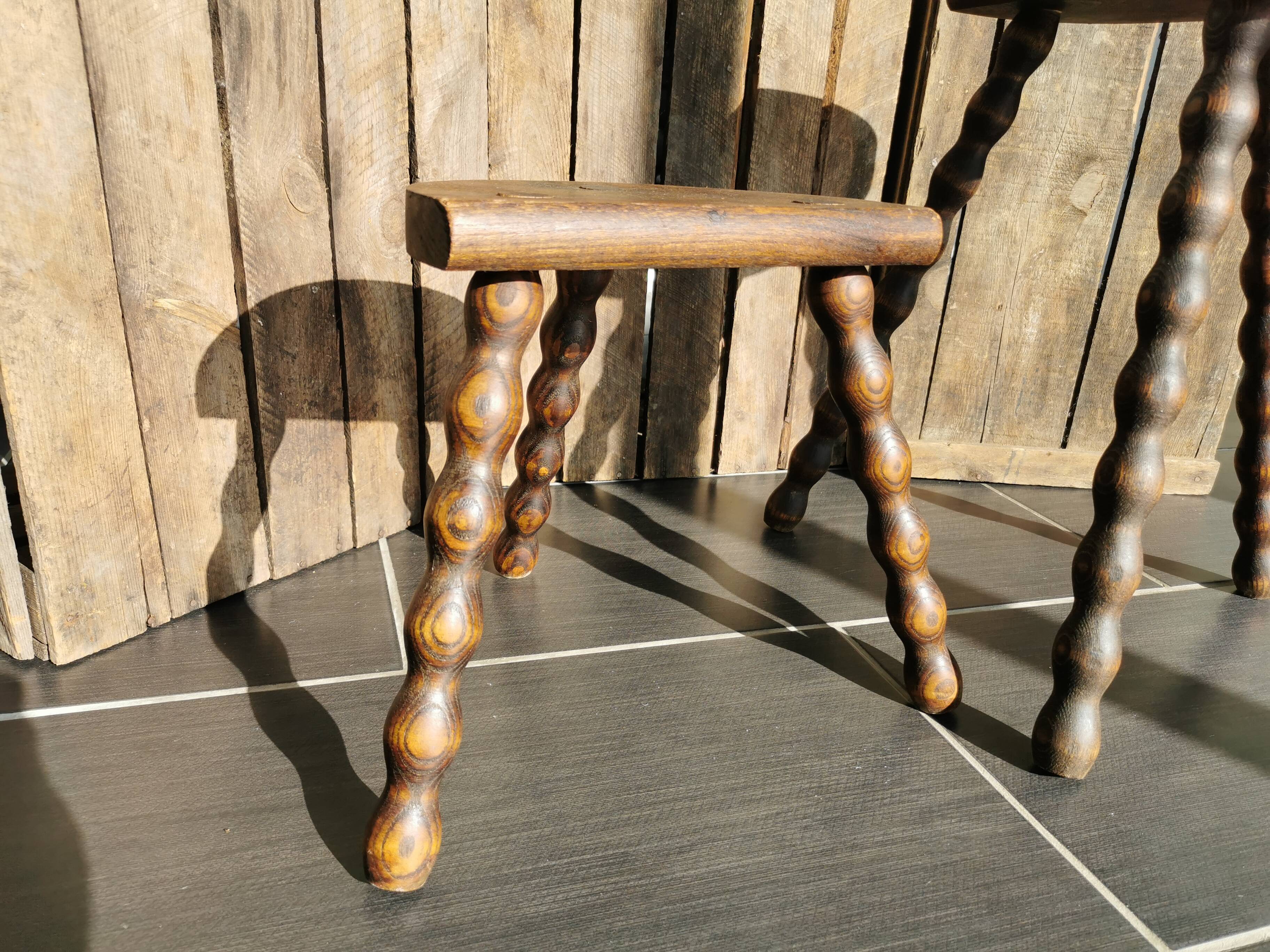 Pair of tripod stools