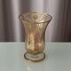 Art Deco Gilded Glass Vase with Geometric Gold Grid Decoration