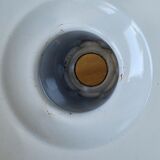 Pair of suspensions industrial lamp workshop lampshade in black enamelled metal