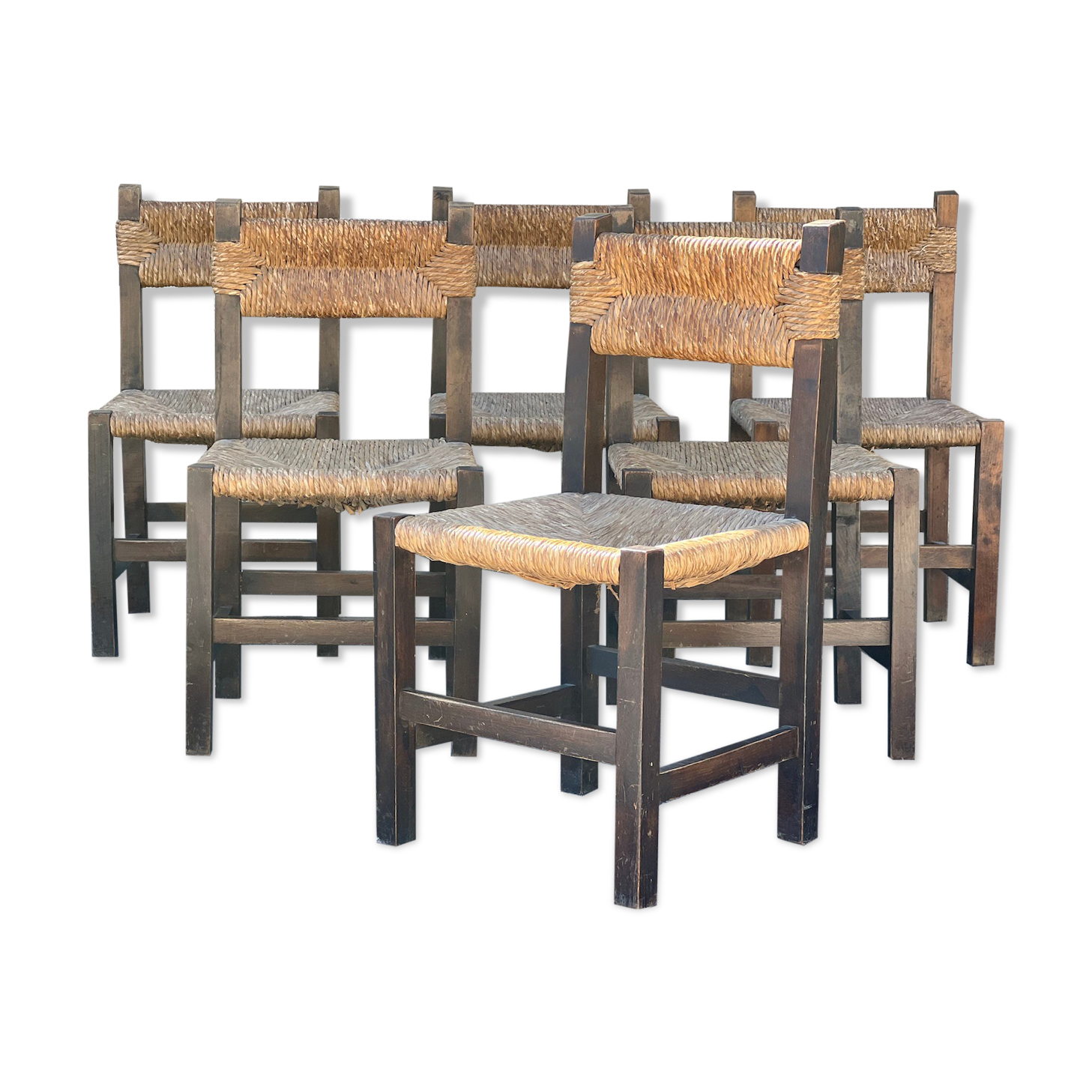 Set of 6 mulched chairs 1950