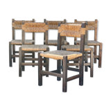 Set of 6 mulched chairs 1950