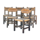 Ensemble de 6 chaises paillées 1950