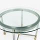 Brushed and gilded metal table, glass tray, 1970s