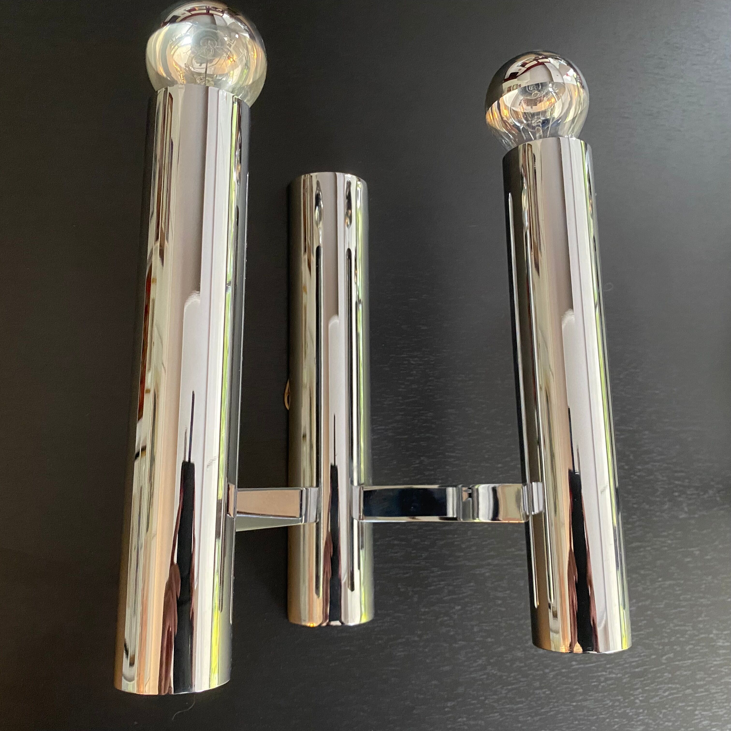 Pair of double wall lamps from Sciolari Italy 1960