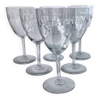 Chiseled crystal stemware