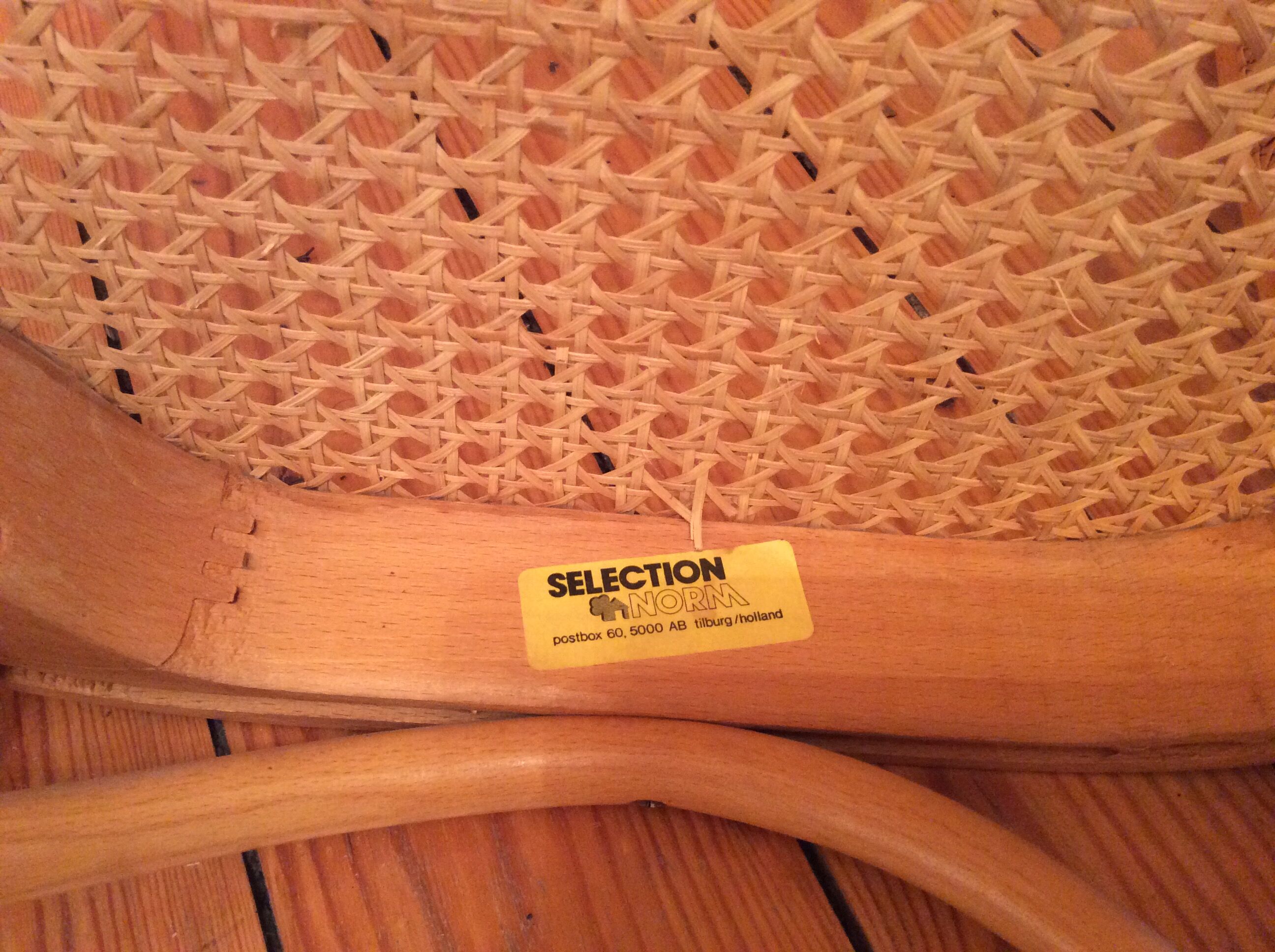 2 vintage canned chairs