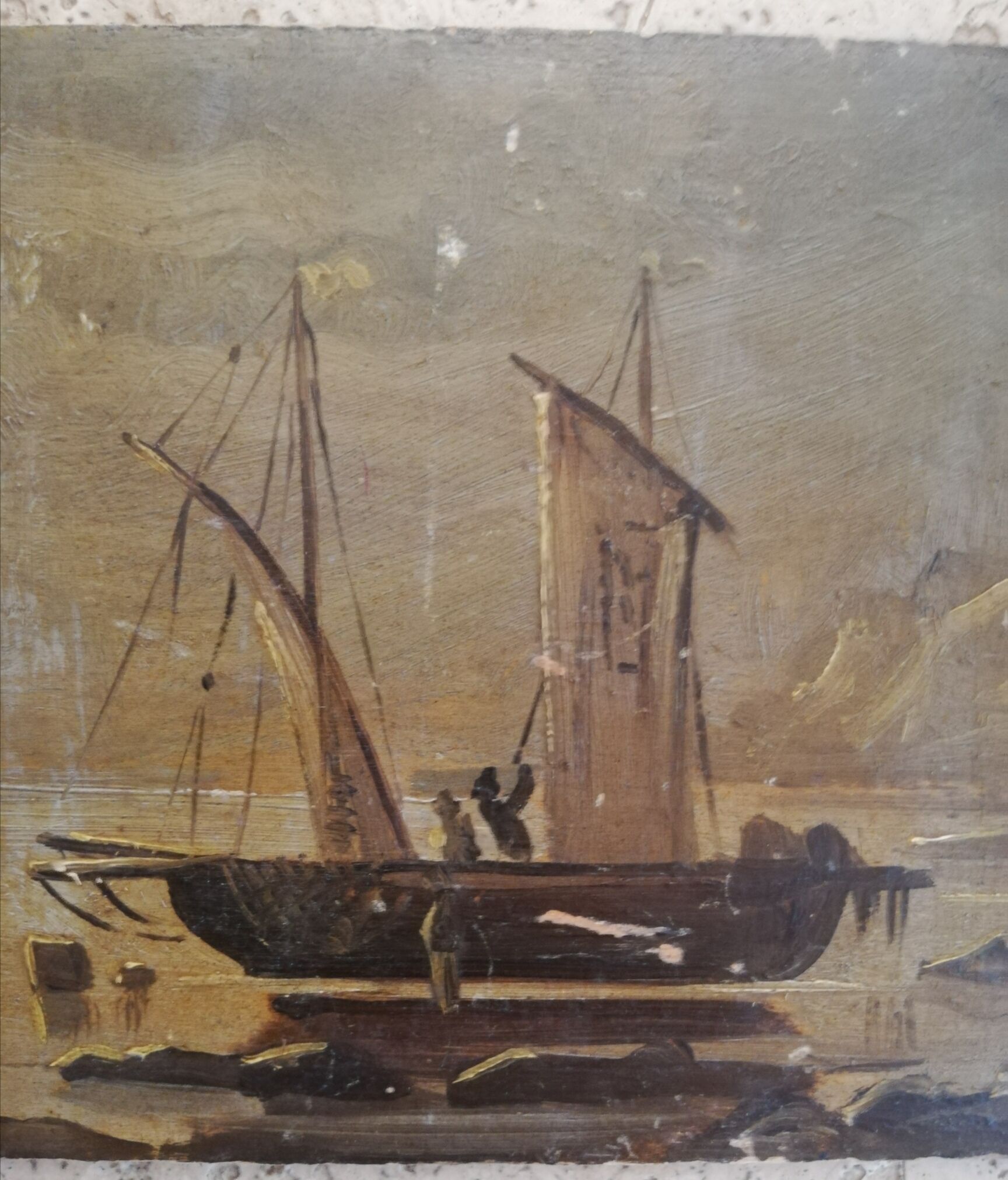 Paint, oil on wood panel