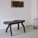 Wabi-sabi rustic dark wood side table | Belgium | Vintage