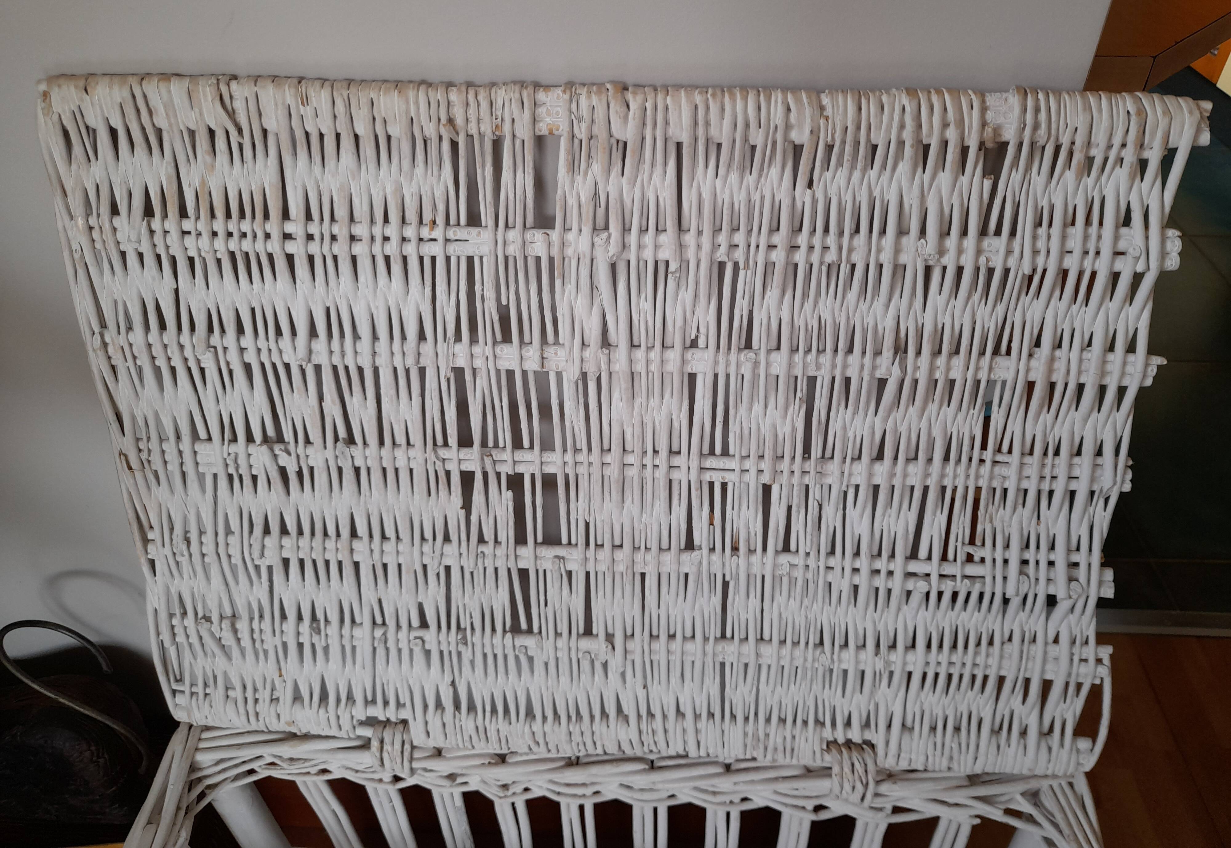 Bleached wicker trunk - toy chest