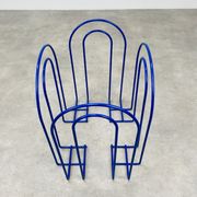 Metal magazine holder blue 80s postmodern vintage memphis