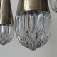 Suspended cascade lamp with 3 glass crystal shades and chrome, 1960s, Germany