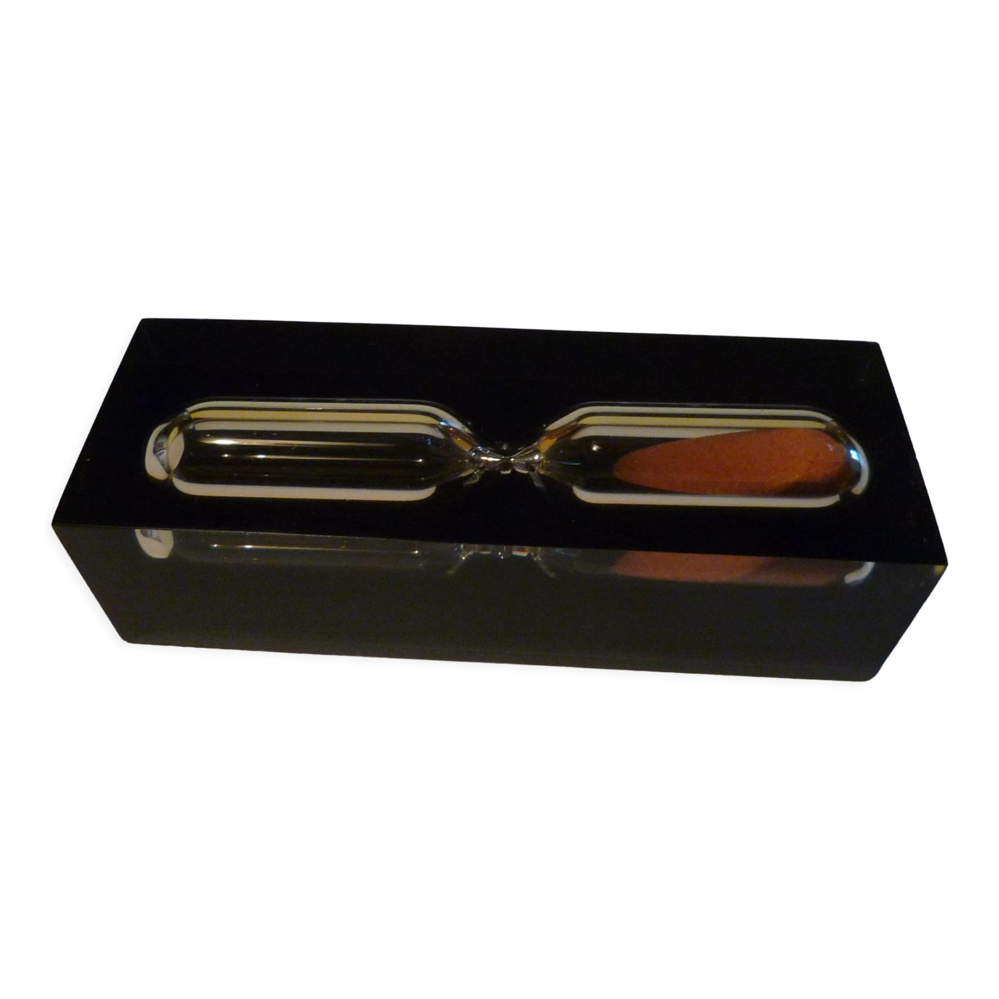 Resin hourglass with inclusion 1970s