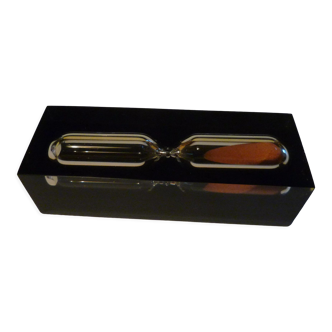 Resin hourglass with inclusion 1970s