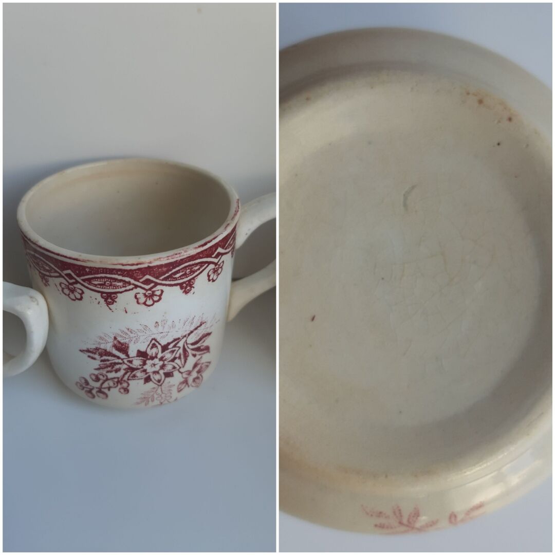 6 coffee cups Digoin Badonviller Sarreguemines