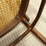 Set of 4 chairs in curved and canned wood by Thonet & Fmg from the 1960's