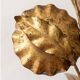 Set of 3 vintage wall sconces in gold and cream metal, wheat ear pattern.