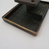 Rare Mid Century Solid Abstract Brutalist Bronze front Door Handle with key hole cover Germany 1960