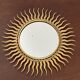 Sun mirror in gold metal 1950  21cm
