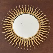 Sun mirror in gold metal 1950  21cm