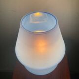 Vintage blue glass mushroom lamp