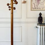 Pine coat rack with 10 hooks, 1970s.