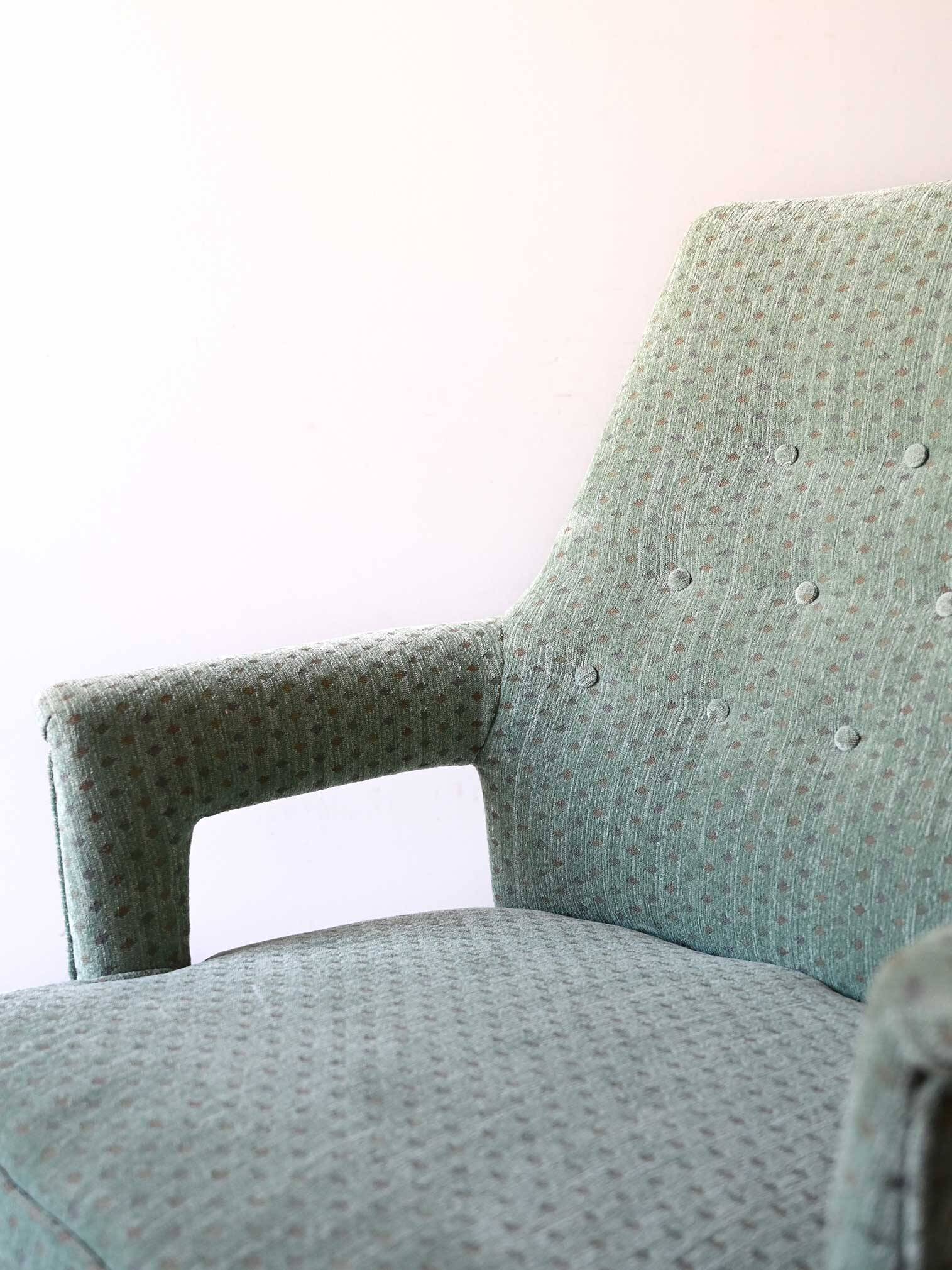 Pair of Vintage 1950s Scandinavian Mint Green Armchairs