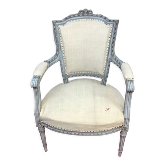 Fauteuil ancien style Louis XVI entièrement rénové