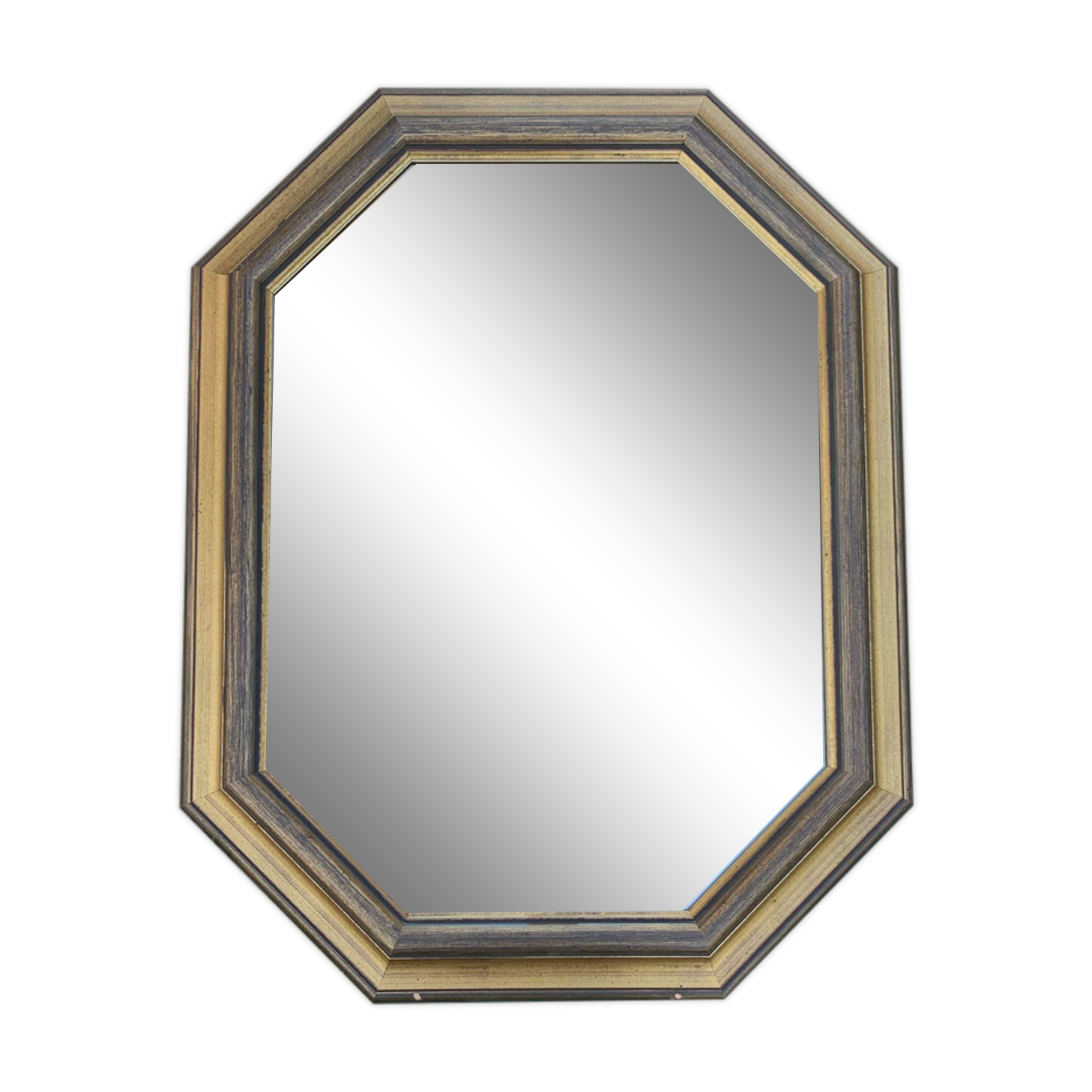 Golden octagonal mirror  60x70cm