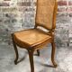 Chairs (lot of 6) Louis XV style in solid walnut caned 1940
