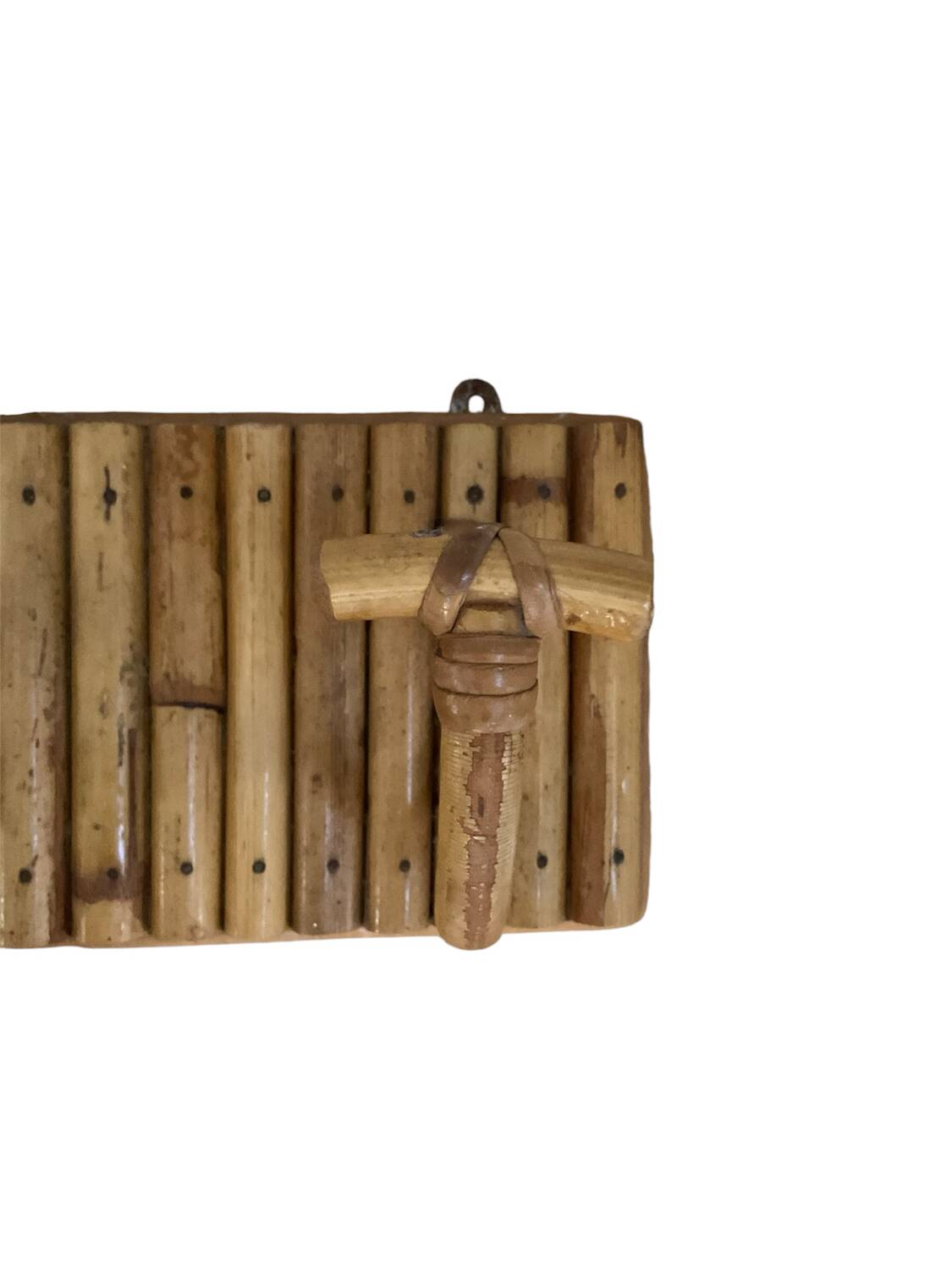 Wall-mounted rattan coat rack