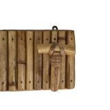 Rattan wall coat rack