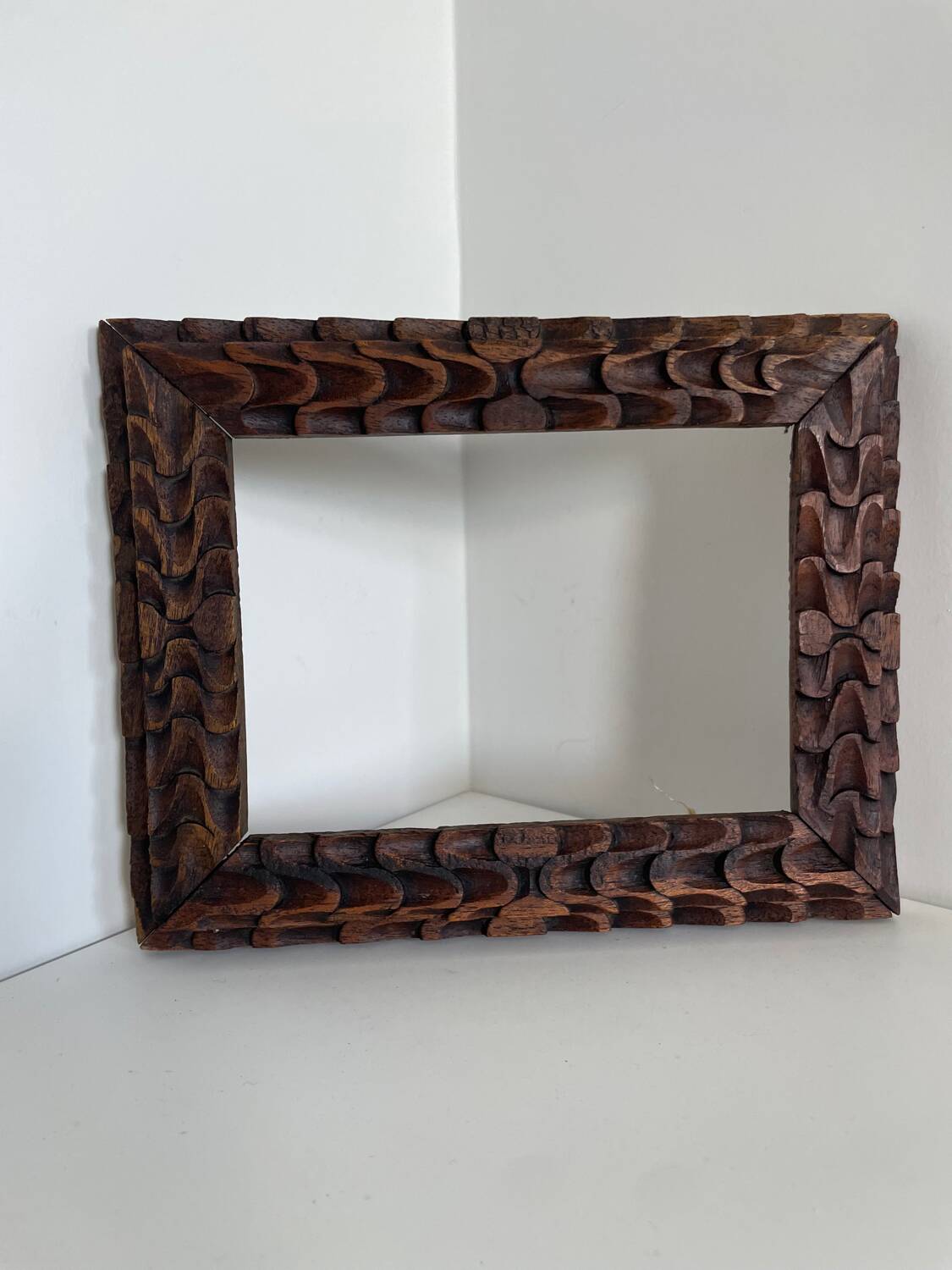 Antique handcarved frame Cedarwood 23.5 cm x 18.5 cm