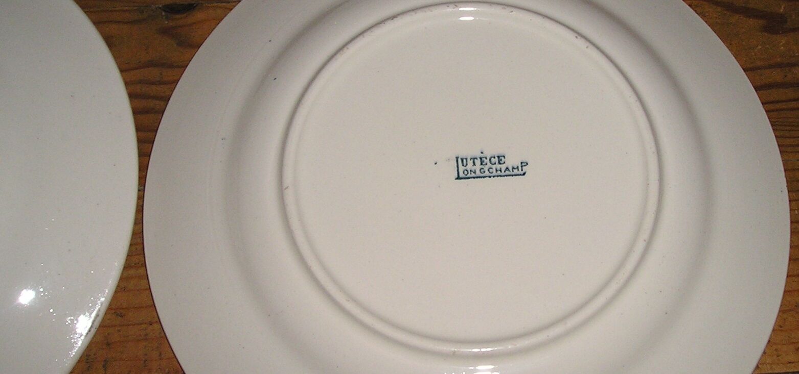 6 dinner plates, 6 plates service hollow earthenware Longchamp model Lutèce