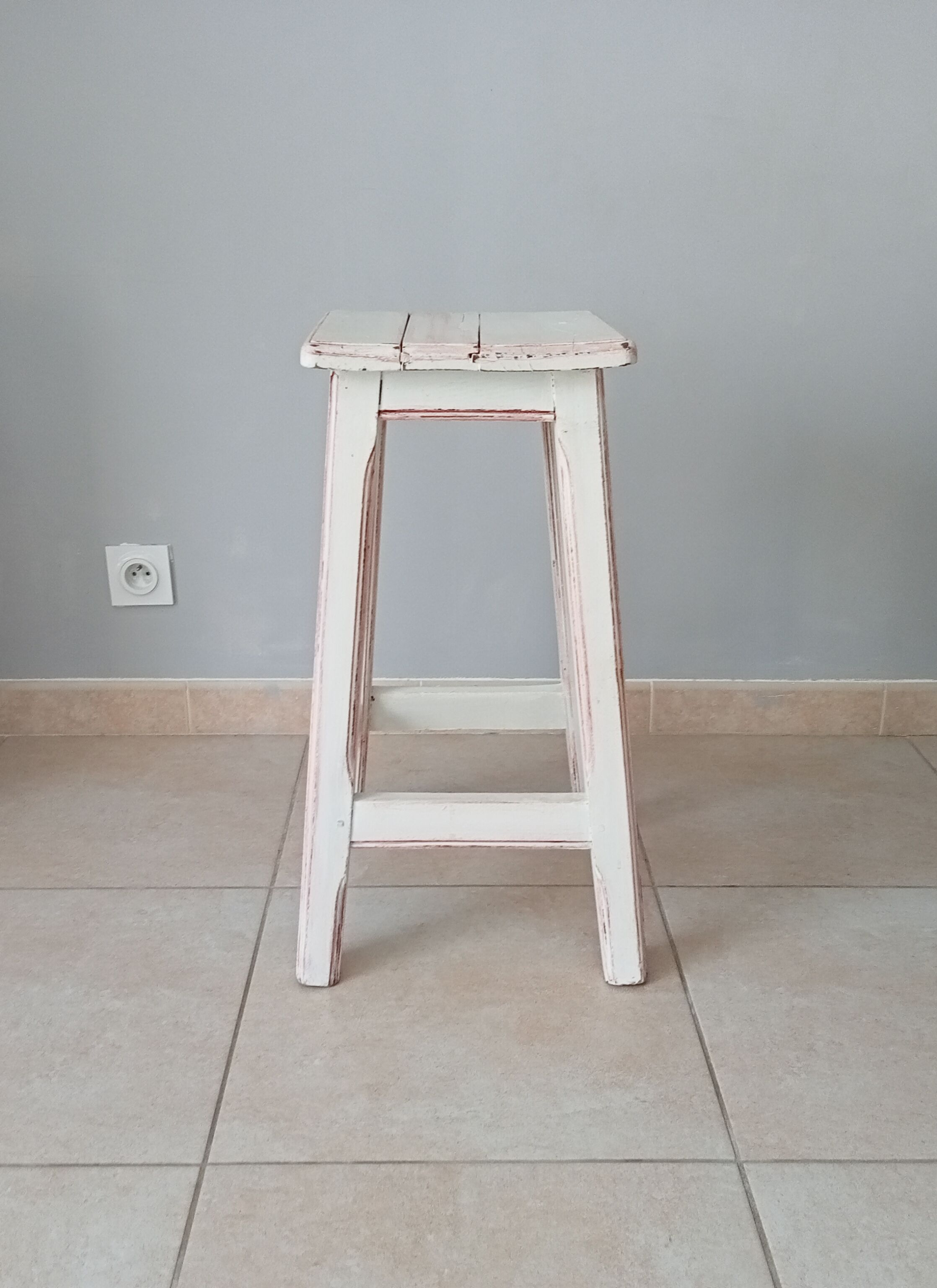 Vintage shabby stool 70s