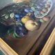 HST painting "Still life with roses and fruits" signed Maniere 1920