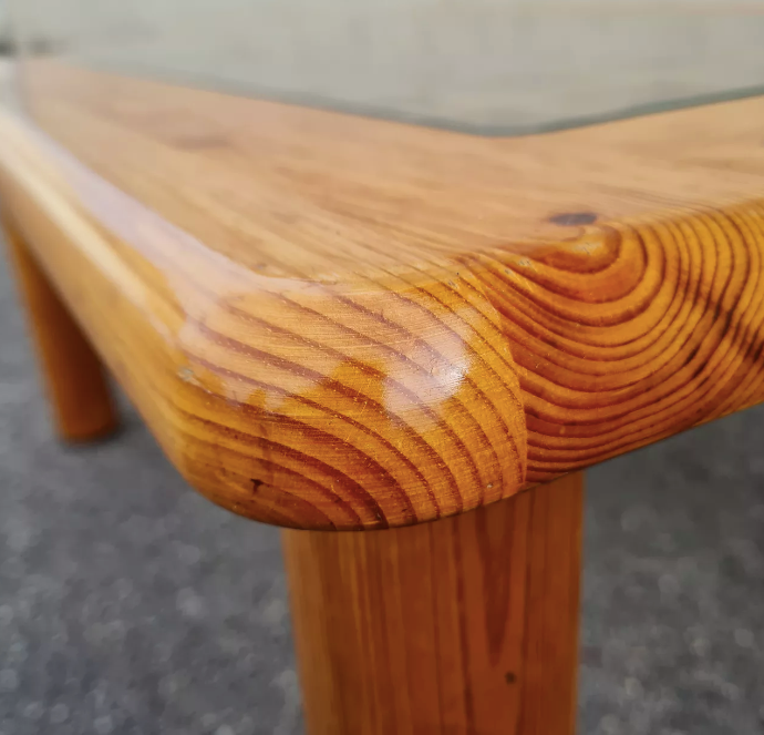 Italian pine and glass coffee table