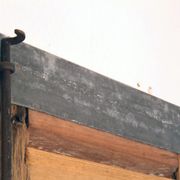 Pair of pickled wooden shutters