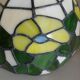Antique stained glass and tin pendant light